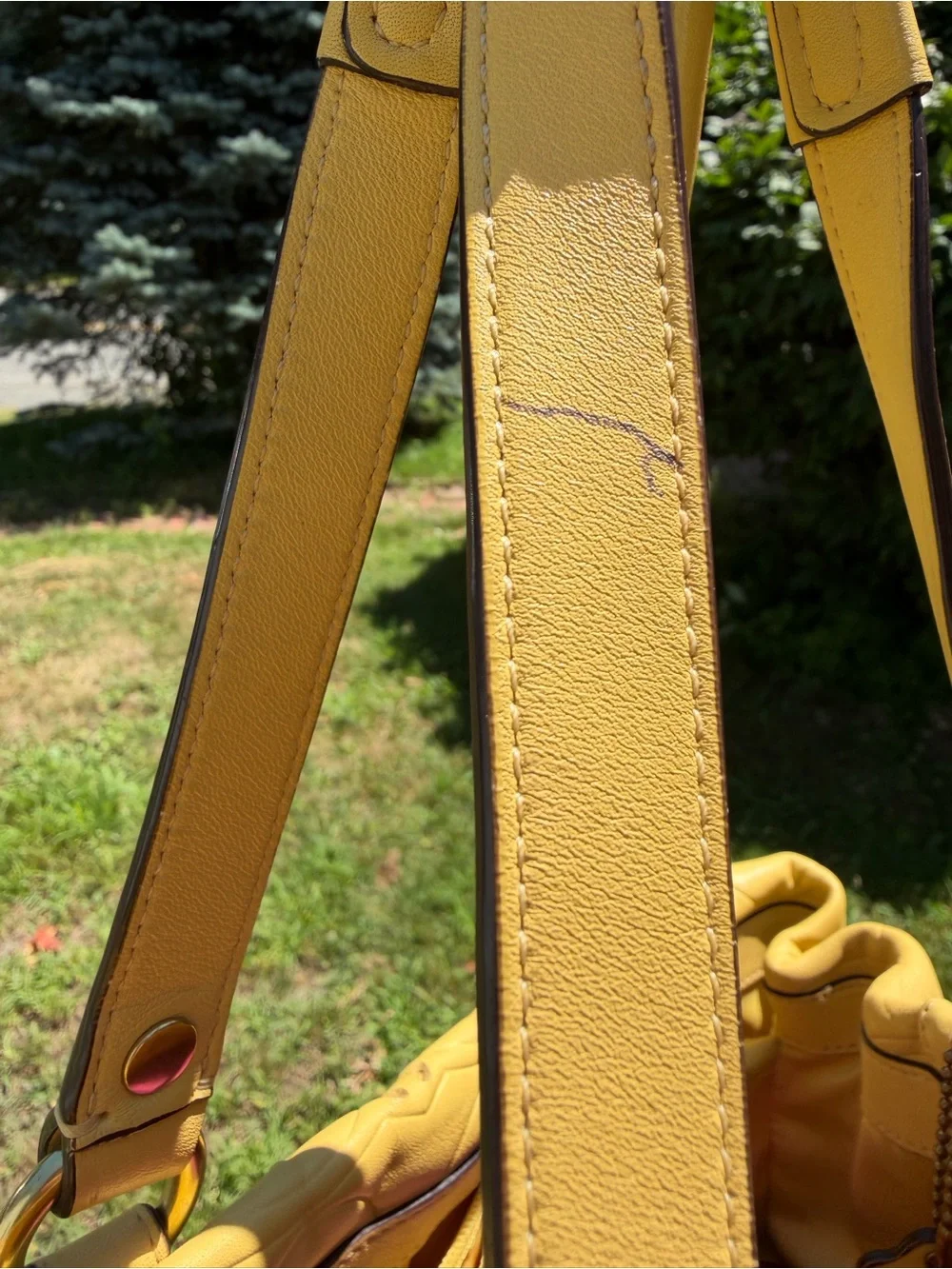 Coach 2013 Ashley Lace Eyelet Leather Carryall Yellow F21883